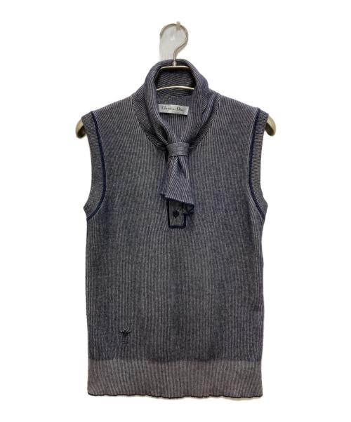 Christian Dior（クリスチャン ディオール）Christian Dior (クリスチャン ディオール) ボウタイモチーフニット ネイビー サイズ:36の古着・服飾アイテム
