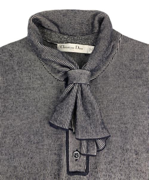 Christian Dior（クリスチャン ディオール）Christian Dior (クリスチャン ディオール) ボウタイモチーフニット ネイビー サイズ:36の古着・服飾アイテム
