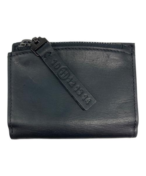 Maison Margiela（メゾンマルジェラ）Maison Margiela (メゾンマルジェラ) レザーコンパクトウォレット ブラックの古着・服飾アイテム