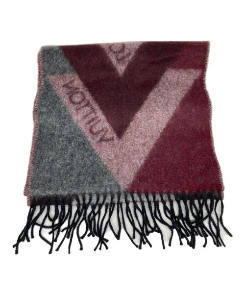 LOUIS VUITTON（ルイ ヴィトン）LOUIS VUITTON (ルイ ヴィトン) エシャルプ アンフィニットV グレー×レッドの古着・服飾アイテム
