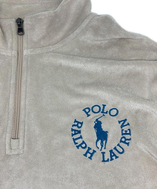 POLO RALPH LAUREN（ポロ・ラルフローレン）POLO RALPH LAUREN (ポロ・ラルフローレン) パイル地ハーフジップスウェット ベージュ サイズ:XXLの古着・服飾アイテム
