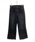 JOURNAL STANDARDジャーナルスタンダード）の古着「バギーフレア デニムパンツ JOURNAL STANDARD」｜ブラック