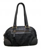 PRADAプラダ）の古着「レザーナイロンボストンバッグ」｜ブラック