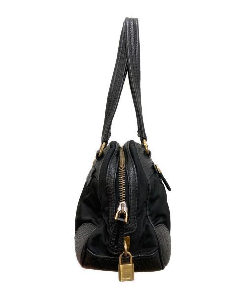 PRADA（プラダ）PRADA (プラダ) レザーナイロンボストンバッグ ブラックの古着・服飾アイテム