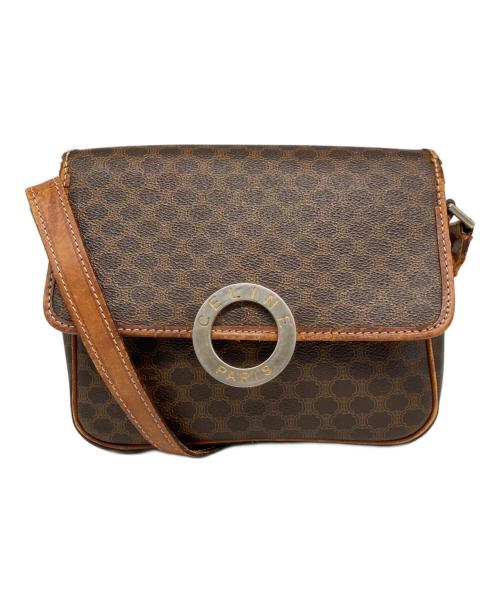 CELINE（セリーヌ）CELINE (セリーヌ) マカダム柄サークルロゴショルダーバッグ ブラウンの古着・服飾アイテム