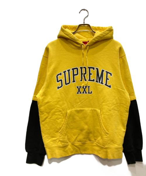 SUPREME（シュプリーム）SUPREME (シュプリーム) XXL Hooded Sweatshirt/XXL フーディースウェットシャツ イエロー×ブラック サイズ:Ｍの古着・服飾アイテム