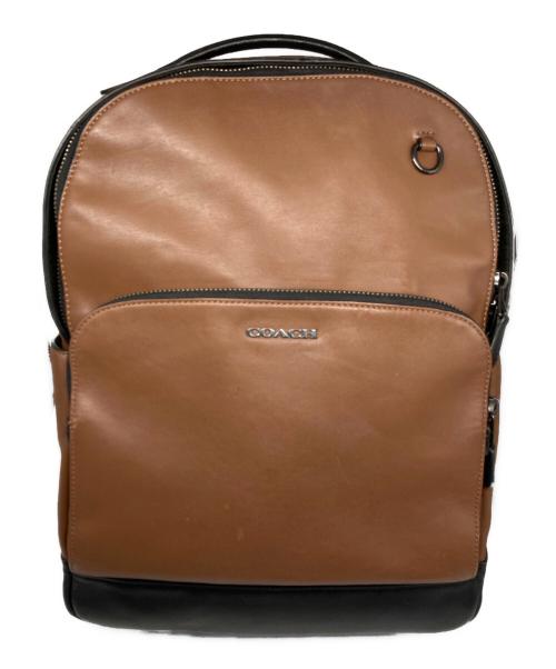 COACH（コーチ）COACH (コーチ) レザーリュック ブラウン×ブラックの古着・服飾アイテム