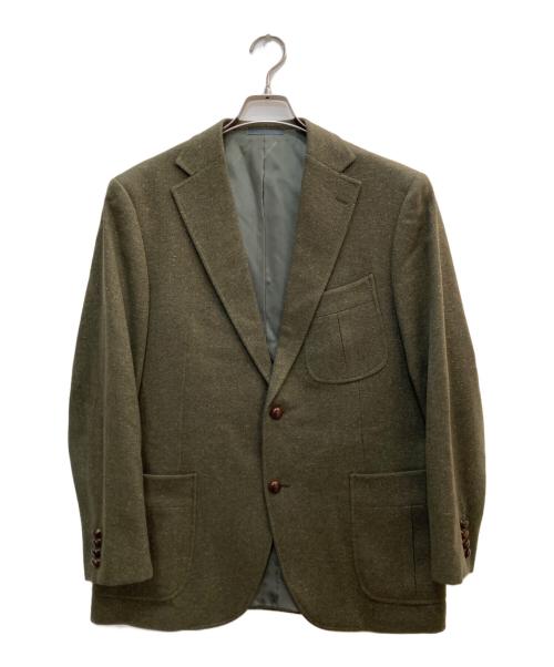 BURBERRY LONDON（バーバリーロンドン）BURBERRY LONDON (バーバリーロンドン) シルクカシミヤ混クルミ釦テーラードジャケット オリーブ サイズ:BB4の古着・服飾アイテム