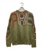 SUPREMEシュプリーム）の古着「Chenille Logo Sweater/シェニールロゴセーター」｜カーキ