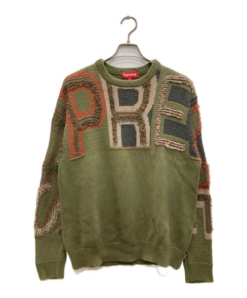SUPREME（シュプリーム）SUPREME (シュプリーム) Chenille Logo Sweater/シェニールロゴセーター カーキ サイズ:Mの古着・服飾アイテム