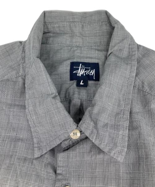 stussy（ステューシー）stussy (ステューシー) 90’S 長袖シャツ グレー×パープル サイズ:Lの古着・服飾アイテム