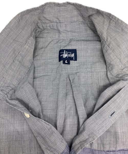 stussy（ステューシー）stussy (ステューシー) 90’S 長袖シャツ グレー×パープル サイズ:Lの古着・服飾アイテム