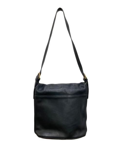 COACH（コーチ）COACH (コーチ) フラップレザーショルダーバッグ ネイビーの古着・服飾アイテム