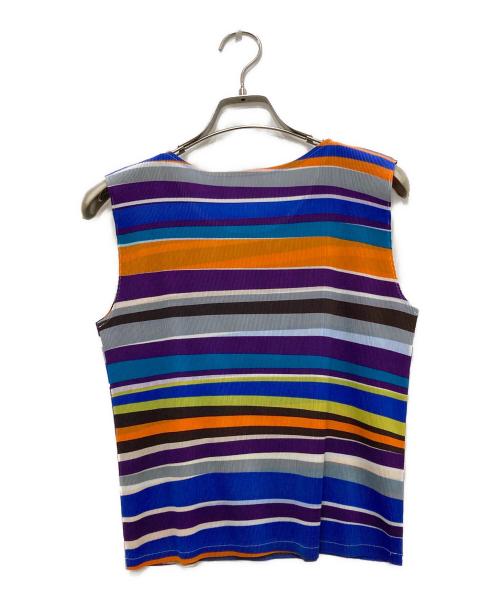 PLEATS PLEASE（プリーツプリーズ）PLEATS PLEASE (プリーツプリーズ) マルチボーダーブラウス マルチカラー サイズ:3の古着・服飾アイテム