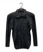 PLEATS PLEASEプリーツプリーズ）の古着「総柄ブラウス」｜ブラック×グレー