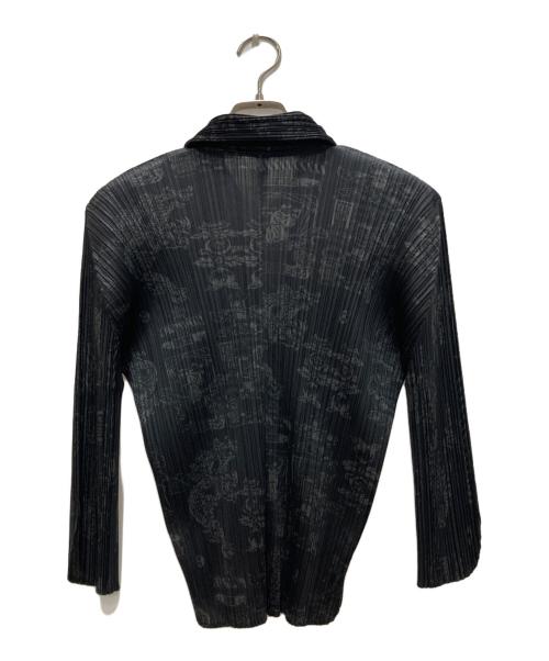 PLEATS PLEASE（プリーツプリーズ）PLEATS PLEASE (プリーツプリーズ) 総柄ブラウス ブラック×グレー サイズ:3の古着・服飾アイテム