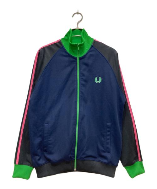 FRED PERRY（フレッドペリー）FRED PERRY (フレッドペリー) トラックジャケット ネイビー×グリーン サイズ:Ⅿの古着・服飾アイテム