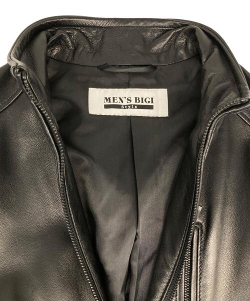 MEN'S BIGI（メンズビギ）MEN'S BIGI (メンズビギ) レザージャケット ブラック サイズ:03の古着・服飾アイテム