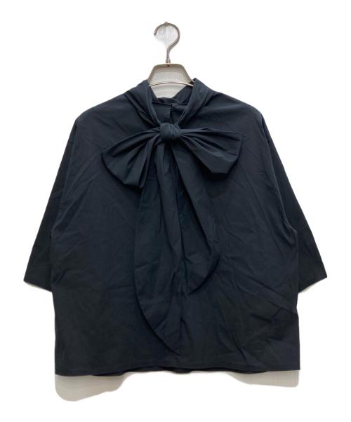 DES PRES（デ プレ）DES PRES (デ プレ) コットンストレッチポプリン タイブラウス ブラック サイズ:freeの古着・服飾アイテム