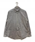 COMOLIコモリ）の古着「ロンドンストライプ 長袖 コモリシャツ」｜ホワイト