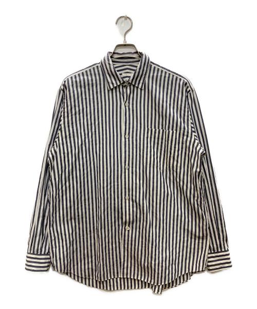 COMOLI（コモリ）COMOLI (コモリ) ロンドンストライプ 長袖 コモリシャツ ホワイト サイズ:2の古着・服飾アイテム