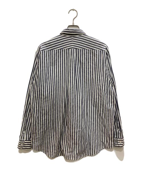 COMOLI（コモリ）COMOLI (コモリ) ロンドンストライプ 長袖 コモリシャツ ホワイト サイズ:2の古着・服飾アイテム