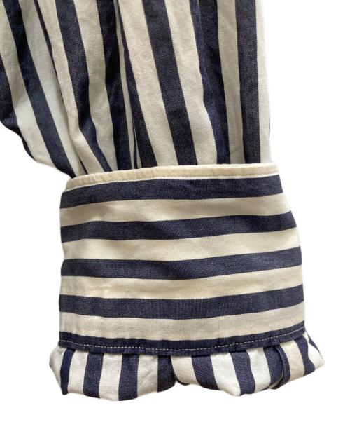 COMOLI（コモリ）COMOLI (コモリ) ロンドンストライプ 長袖 コモリシャツ ホワイト サイズ:2の古着・服飾アイテム