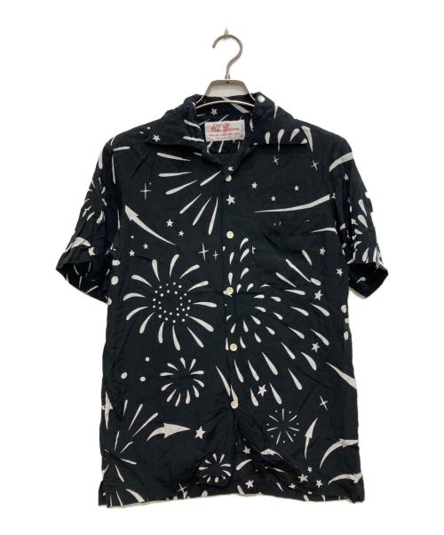 Aloha Blossom（アロハブロッサム）Aloha Blossom (アロハブロッサム) オープンカラーシャツ ブラック サイズ:38の古着・服飾アイテム