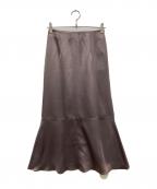 FRAY IDフレイ アイディー）の古着「ステッチサテンナロースカート」｜ピンク