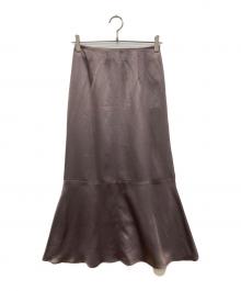 FRAY ID（フレイ アイディー）の古着「ステッチサテンナロースカート」｜ピンク