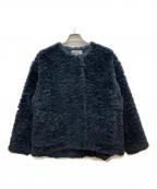THREE DOTSスリードッツ）の古着「Upcycled eco fur short coat/アップサイクルエコファーショートコート」｜ネイビー