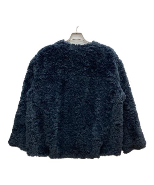 THREE DOTS（スリードッツ）THREE DOTS (スリードッツ) Upcycled eco fur short coat/アップサイクルエコファーショートコート ネイビー サイズ:Ｓの古着・服飾アイテム