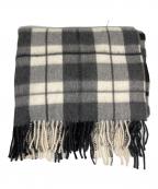 Begg & Co×Demi-Luxe Beamsベグアンドコー×デミルクス ビームス）の古着「アンゴラ混チェックマフラー」｜ホワイト×ブラック