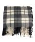 Begg & Co（ベグアンドコー）の古着「アンゴラ混チェックマフラー」｜ホワイト×ブラック