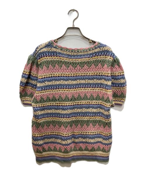 POLO RALPH LAUREN（ポロ・ラルフローレン）POLO RALPH LAUREN (ポロ・ラルフローレン) ストライプドポインテールニット マルチカラー サイズ:XLの古着・服飾アイテム