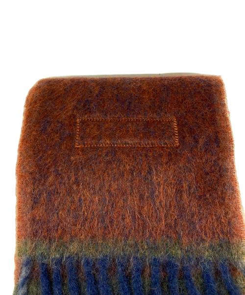 Acne studios（アクネ ストゥディオス）Acne studios (アクネ ストゥディオス) ウールモヘアスカーフ - ナロー レッド×ブルーの古着・服飾アイテム