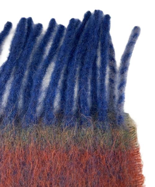 Acne studios（アクネ ストゥディオス）Acne studios (アクネ ストゥディオス) ウールモヘアスカーフ - ナロー レッド×ブルーの古着・服飾アイテム