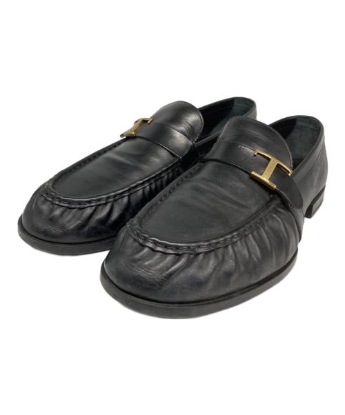 TOD'S（トッズ）TOD'S (トッズ) ダブルTローファー ブラック サイズ:7の古着・服飾アイテム