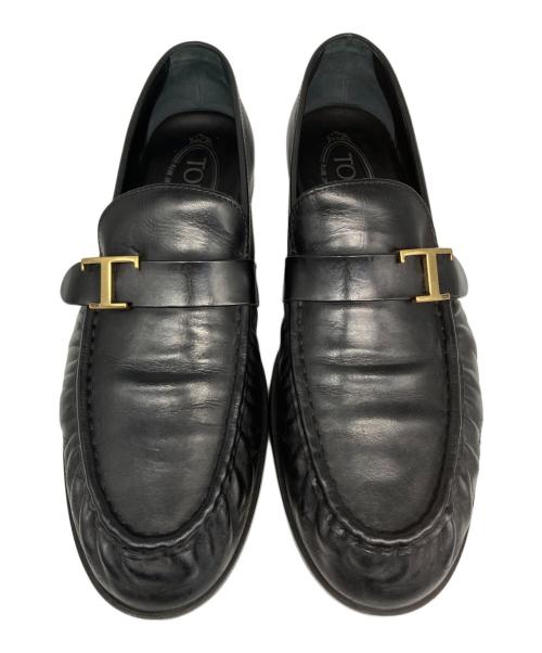 TOD'S（トッズ）TOD'S (トッズ) ダブルTローファー ブラック サイズ:7の古着・服飾アイテム