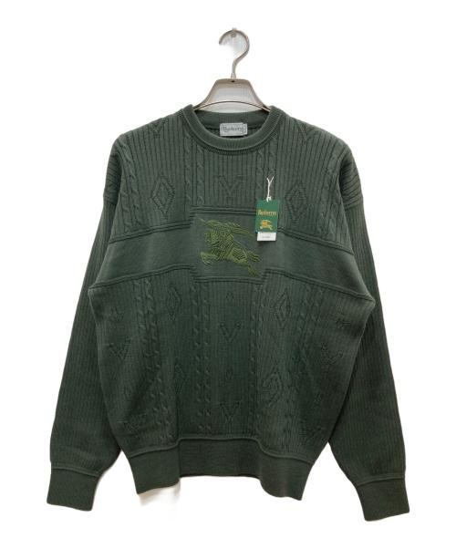 Burberry's（バーバリー）Burberry's (バーバリーズ) 刺繍ニット カーキ サイズ:Ⅿの古着・服飾アイテム