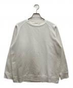 COMOLIコモリ）の古着「インレイ起毛長袖クルースウェット」｜ホワイト