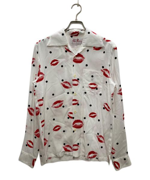 Aloha Blossom（アロハブロッサム）Aloha Blossom (アロハブロッサム) オープンカラーシャツ ホワイト×レッド サイズ:38の古着・服飾アイテム