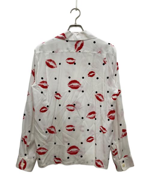 Aloha Blossom（アロハブロッサム）Aloha Blossom (アロハブロッサム) オープンカラーシャツ ホワイト×レッド サイズ:38の古着・服飾アイテム