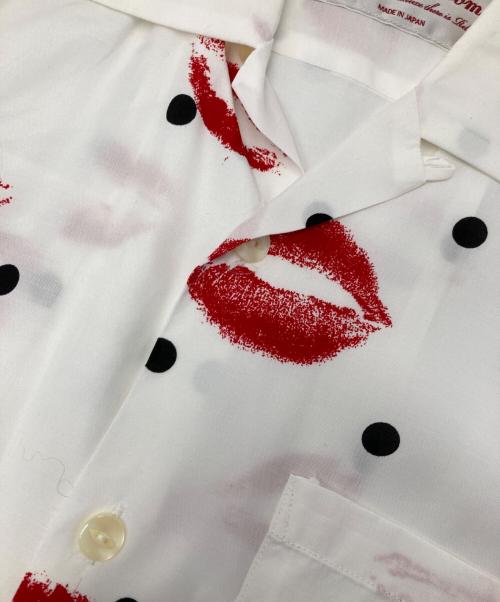 Aloha Blossom（アロハブロッサム）Aloha Blossom (アロハブロッサム) オープンカラーシャツ ホワイト×レッド サイズ:38の古着・服飾アイテム