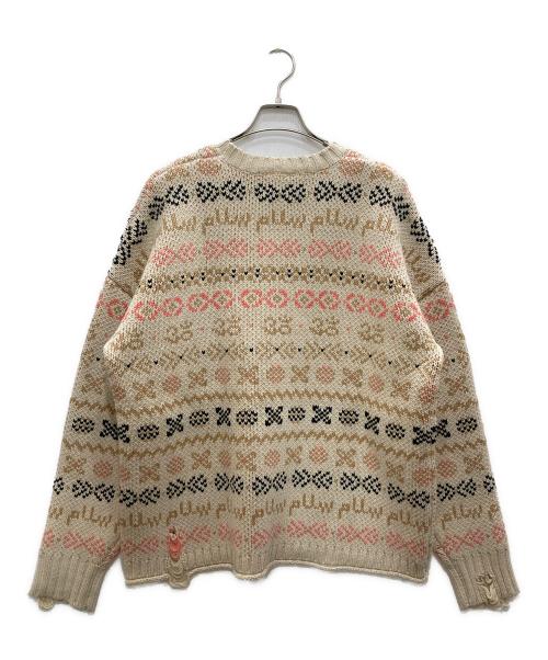UNION LOS ANGELES（ユニオン ロサンゼルス）UNION LOS ANGELES (ユニオン ロサンゼルス) 総柄ニット ベージュ サイズ:2の古着・服飾アイテム