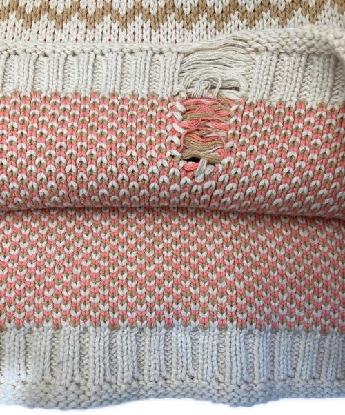 UNION LOS ANGELES（ユニオン ロサンゼルス）UNION LOS ANGELES (ユニオン ロサンゼルス) 総柄ニット ベージュ サイズ:2の古着・服飾アイテム