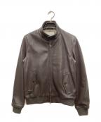 UNIVERSAL LANGUAGEユニバーサルランゲージ）の古着「レザースウィングトップ」｜ブラウン