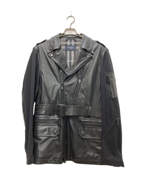 BURBERRY LONDON（バーバリーロンドン）BURBERRY LONDON (バーバリーロンドン) DESPATCH RIDERS COAT/ディスパッチ ライダースコート ブラック サイズ:42の古着・服飾アイテム