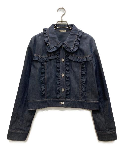 MIU MIU（ミュウミュウ）MIU MIU (ミュウミュウ) フリル付きデニムジャケット インディゴ サイズ:44の古着・服飾アイテム