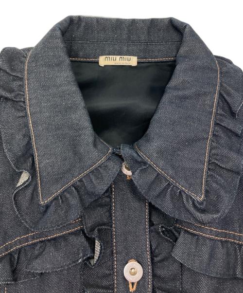 MIU MIU（ミュウミュウ）MIU MIU (ミュウミュウ) フリル付きデニムジャケット インディゴ サイズ:44の古着・服飾アイテム